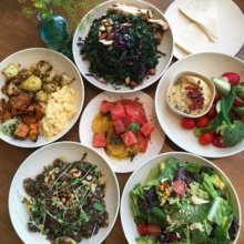 Gluten-free lunch spread from Flower Child